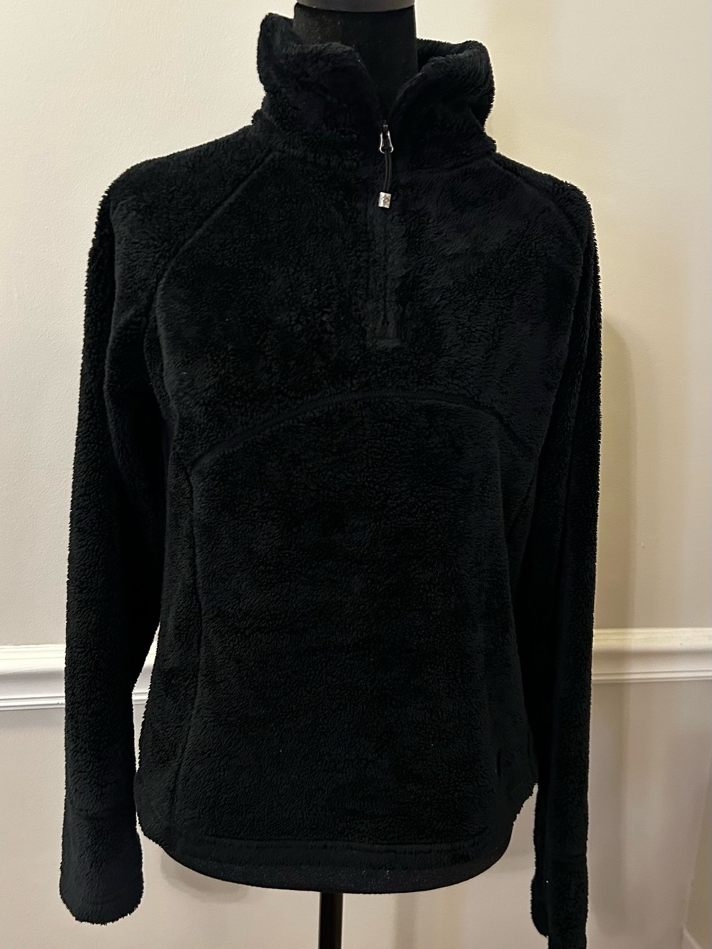 Obermeyer Black Plush Fleece Quarter Zip S